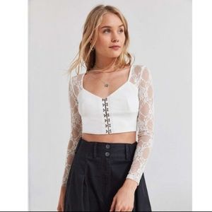 Silence + Noise Lace Crop Top
